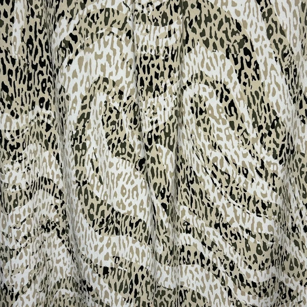 Dana‎ Buchman Leopard Zebra Sleeveless Blouse Tan S NWOT Neutral Office Mob Wife